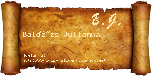 Balázs Julianna névjegykártya